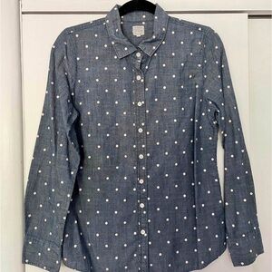 J. Crew Navy Polka Dot Shirt